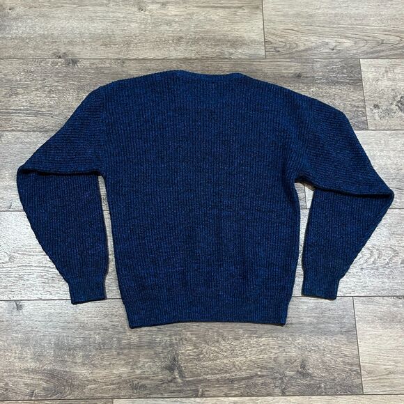 Vintage 80s Le Tigre Knit Sweater Blue Black Made in USA - Men's Size Large - Picture 5 of 7